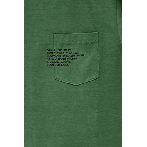 Only KIDS BOY T-shirt KOBMARINUS met tekst groen Jongens Katoen Ronde hals 122 128