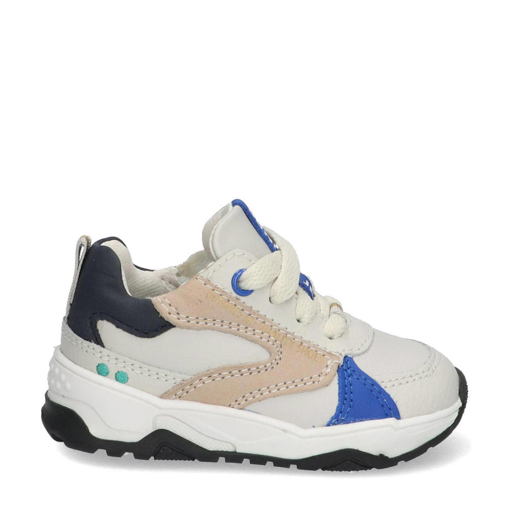 Beige jongens BunniesJR leren sneakers van leer+mesh/voering: imitatieleer met veters