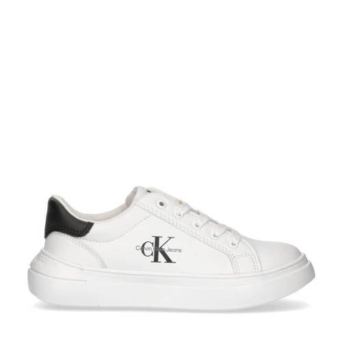 Calvin Klein sneakers wit/zwart Jongens Imitatieleer Logo