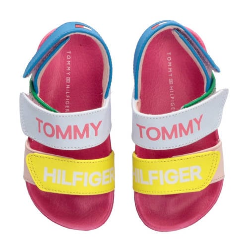 Tommy Hilfiger sandalen wit/roze/geel Meisjes Imitatieleer Meerkleurig