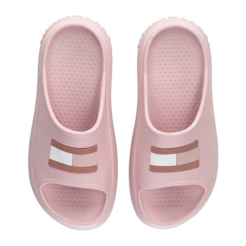 Tommy Hilfiger badslippers roze Jongens/Meisjes Rubber Logo