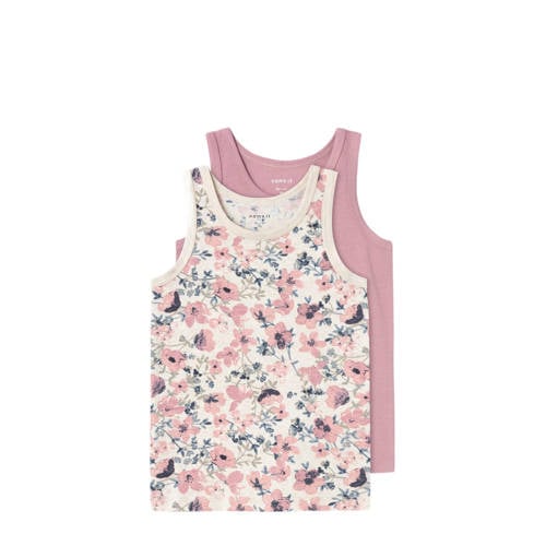 NAME IT MINI hemd - set van 2 roze/ecru Meisjes Stretchkatoen Ronde hals - 104