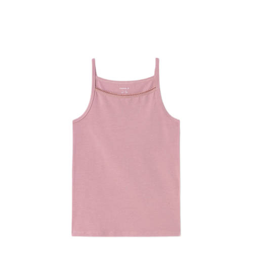 name it KIDS singlet set van 2 roze ecru Hemd Meisjes Stretchkatoen Ronde hals 116