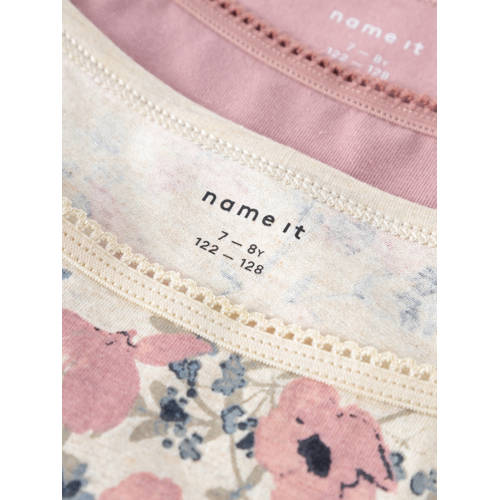 name it KIDS singlet set van 2 roze ecru Hemd Meisjes Stretchkatoen Ronde hals 116