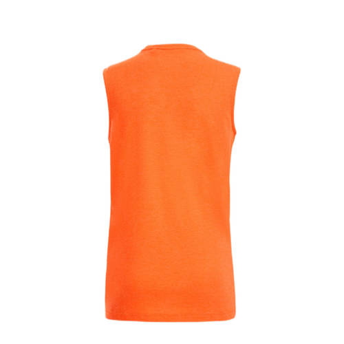 WE Fashion singlet oranje Jongens Polyester Ronde hals Effen 92