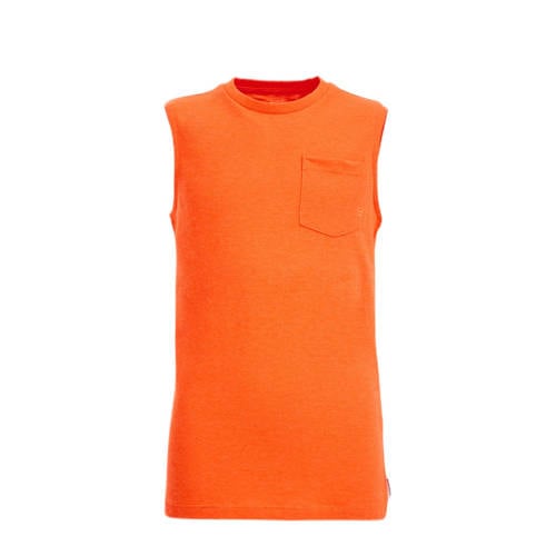 WE Fashion singlet oranje Jongens Polyester Ronde hals Effen - 110/116