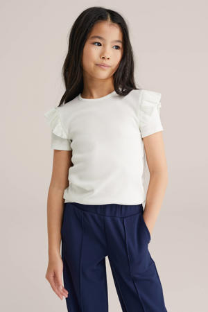 T-shirt met ruches wit