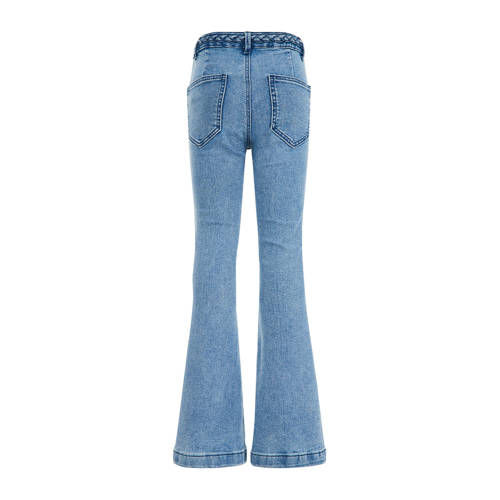 WE Fashion Blue Ridge flared jeans medium blue denim Blauw Meisjes Stretchdenim 122