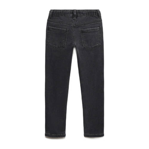 Mango Kids slim fit jeans changeant grijs Zwart Jongens Stretchdenim Effen 116