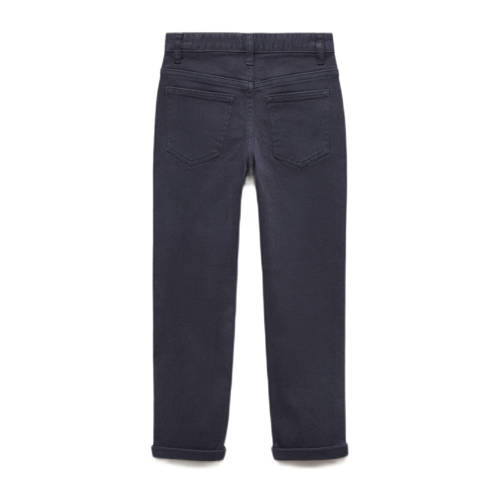 Mango Kids regular fit jeans dark blue denim Broek Blauw Jongens Stretchkatoen 110
