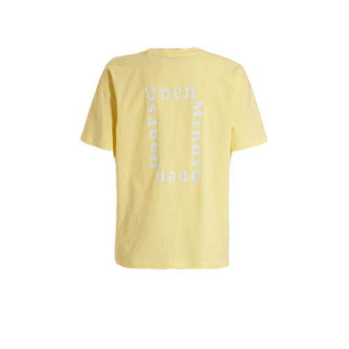 LTB T-shirt KOKAHA met backprint geel Meisjes Denim Ronde hals Backprint 128
