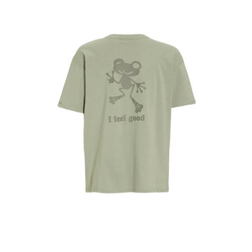 LTB T-shirt LETENE met backprint mosgroen Jongens Denim Ronde hals Backprint 176