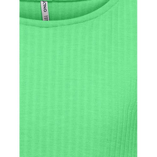 Only KIDS GIRL ribgebreid T-shirt KOGNELLA frisgroen Meisjes Polyester Ronde hals 110 116