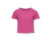 KIDS ONLY GIRL ribgebreid T-shirt KOGNELLA donkerroze