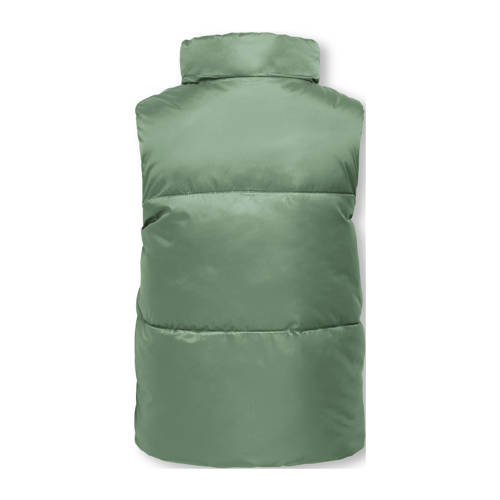 Only KIDS GIRL reversible bodywarmer KOGNEWRICKY groen lichtgroen Meisjes Polyester Opstaande kraag 122