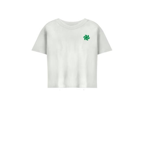 KIDS ONLY GIRL T-shirt KOGSUN met backprint wit/zwart/groen Meisjes Katoen Ronde hals - 110/116