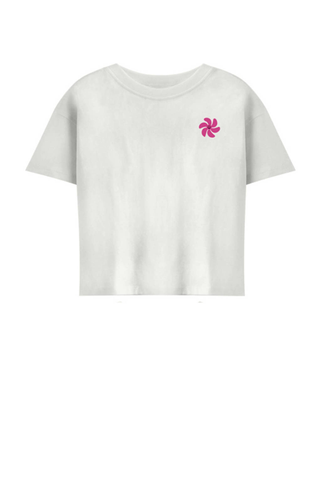T-shirt KOGSUN met backprint wit/zwart/fuchsia