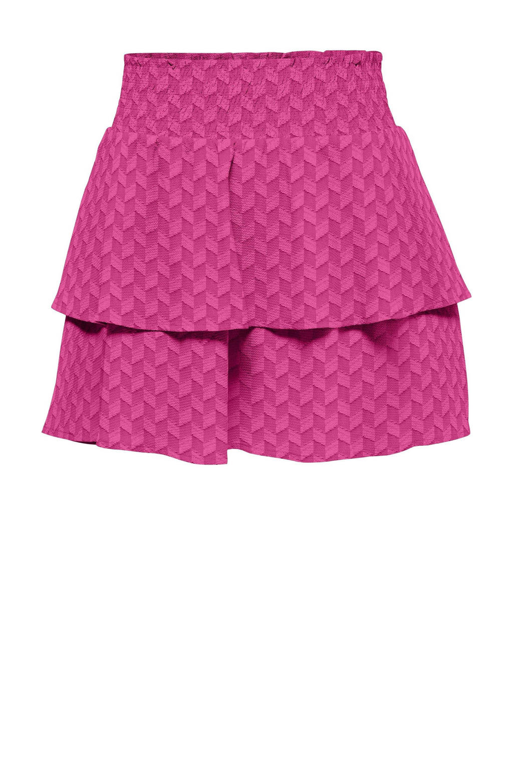 Fuchsia meisjes KIDS ONLY GIRL rok met all over print voorzien van elastische tailleband