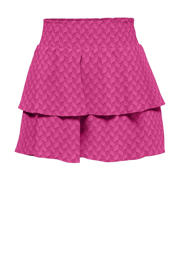 thumbnail: Fuchsia meisjes KIDS ONLY GIRL rok met all over print voorzien van elastische tailleband