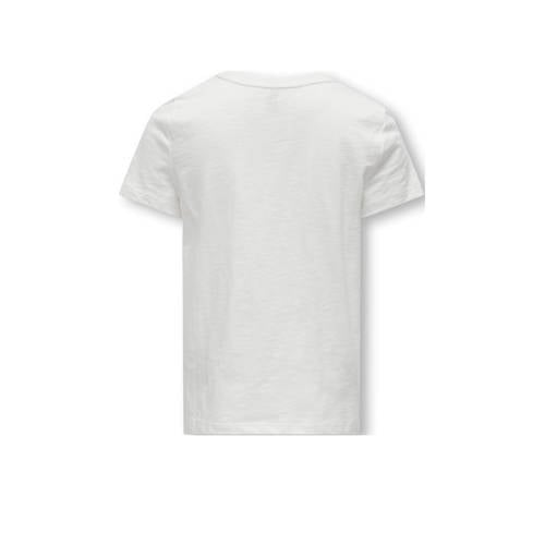 Only KIDS GIRL T-shirt KOGNUNA met tekst wit Meisjes Katoen Ronde hals 122 128
