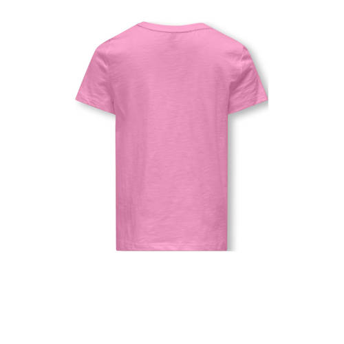 Only KIDS GIRL T-shirt KOGNUNA met tekst zoetroze Meisjes Katoen Ronde hals 122 128