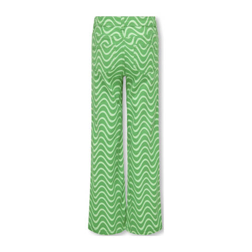 Only KIDS GIRL wide leg broek KOGAGNETE met all over print felgroen lichtgroen Meisjes Stretchkatoen 128