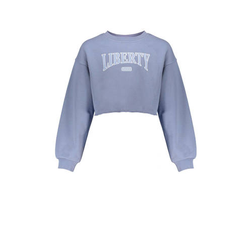 Frankie&Liberty sweater met tekst blauw Tekst