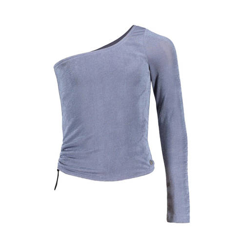 Frankie&Liberty one shoulder top blauw Effen 140
