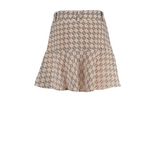 Frankie&Liberty rok met all over print beige zwart Multi Meisjes Polyester 140