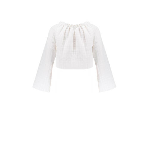 Frankie&Liberty longsleeve wit Meisjes Polyester Off shoulder Effen 140