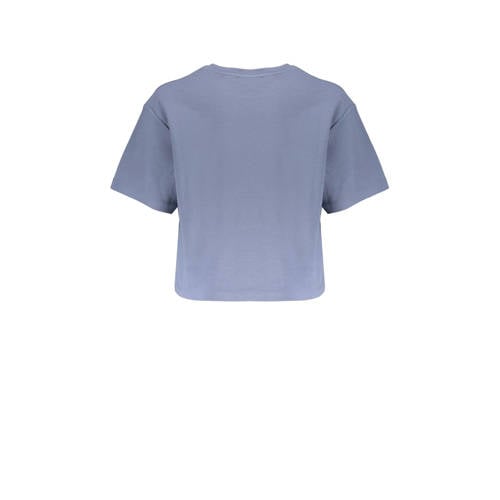Frankie&Liberty T-shirt met tekst blauw Meisjes Katoen Ronde hals Tekst 140