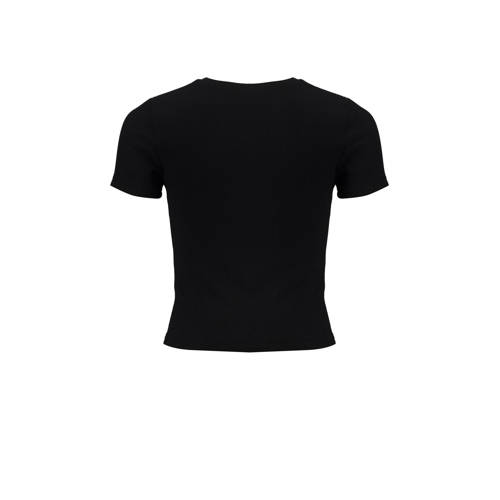 Frankie&Liberty T-shirt zwart Meisjes Nylon Ronde hals Effen 140