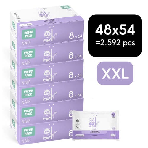NAÏF 48 stuks - plasticvrije lotion billendoekjes | Billendoekjes van NAÏF
