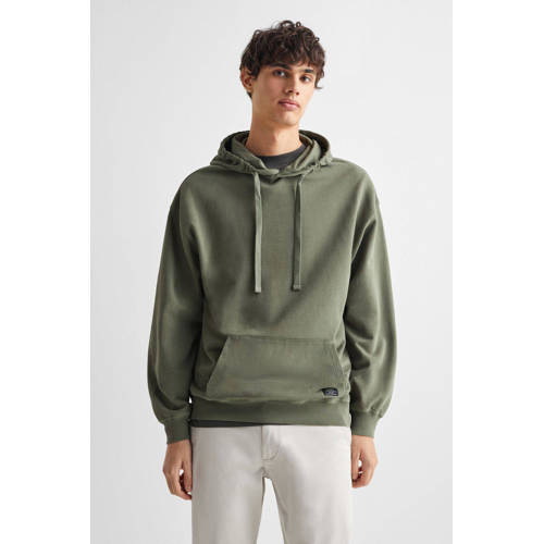 Mango Kids hoodie mosgroen Sweater Effen 158(XXS)