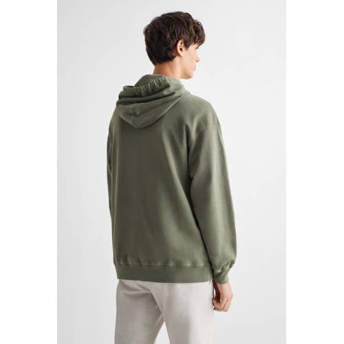 Mango Kids hoodie mosgroen Sweater Effen 158(XXS)