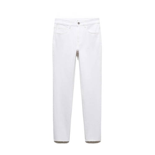 Mango Kids high waist skinny jeans wit Meisjes Stretchdenim Effen - 164(S)