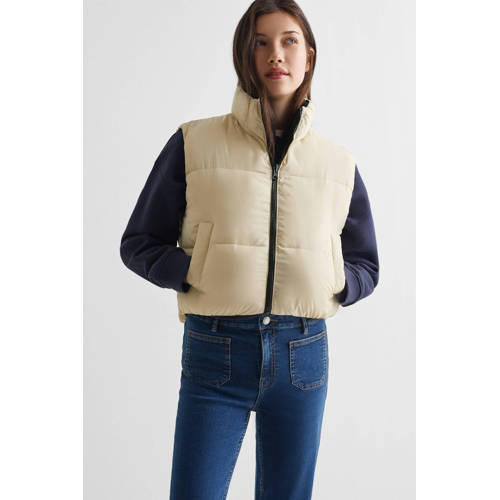 Mango Kids reversible bodywarmer zwart wit Meisjes Polyester Opstaande kraag 158(XS)