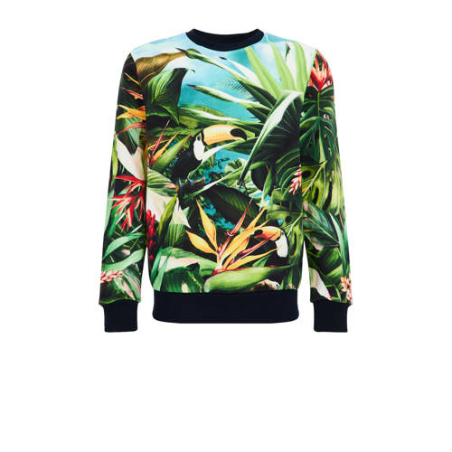WE Fashion sweater Ewald crew met all over print multi All over print