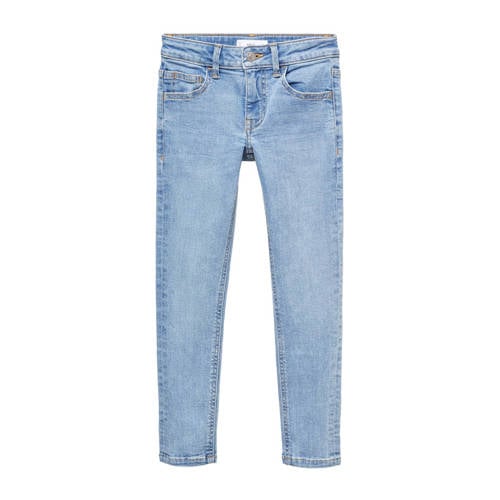 Mango Kids straight fit jeans changeant blauw Jongens Stretchdenim Effen