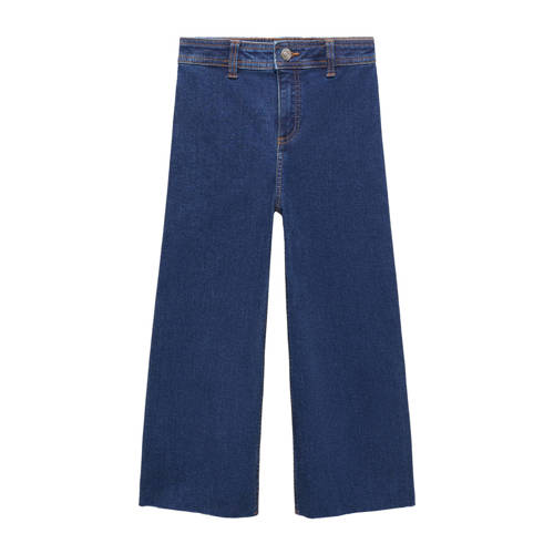 Mango Kids high waist wide leg jeans changeant blauw Meisjes Stretchdenim