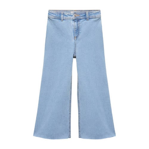 Mango Kids wide leg jeans changeant blauw Meisjes Stretchdenim Effen
