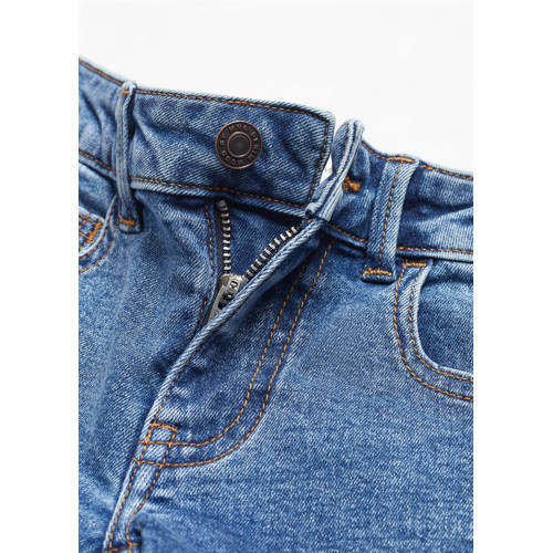 Mango Kids straight fit jeans changeant blauw Jongens Stretchdenim Effen 116