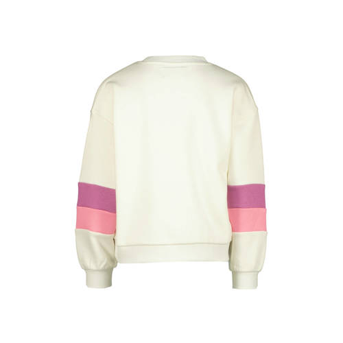 Raizzed sweater Fie met tekst wit paars roze Tekst 116