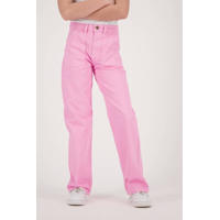 thumbnail: Roze meisjes Raizzed high waist loose fit jeans Mississippi worker van denim met rits- en knoopsluiting en effen