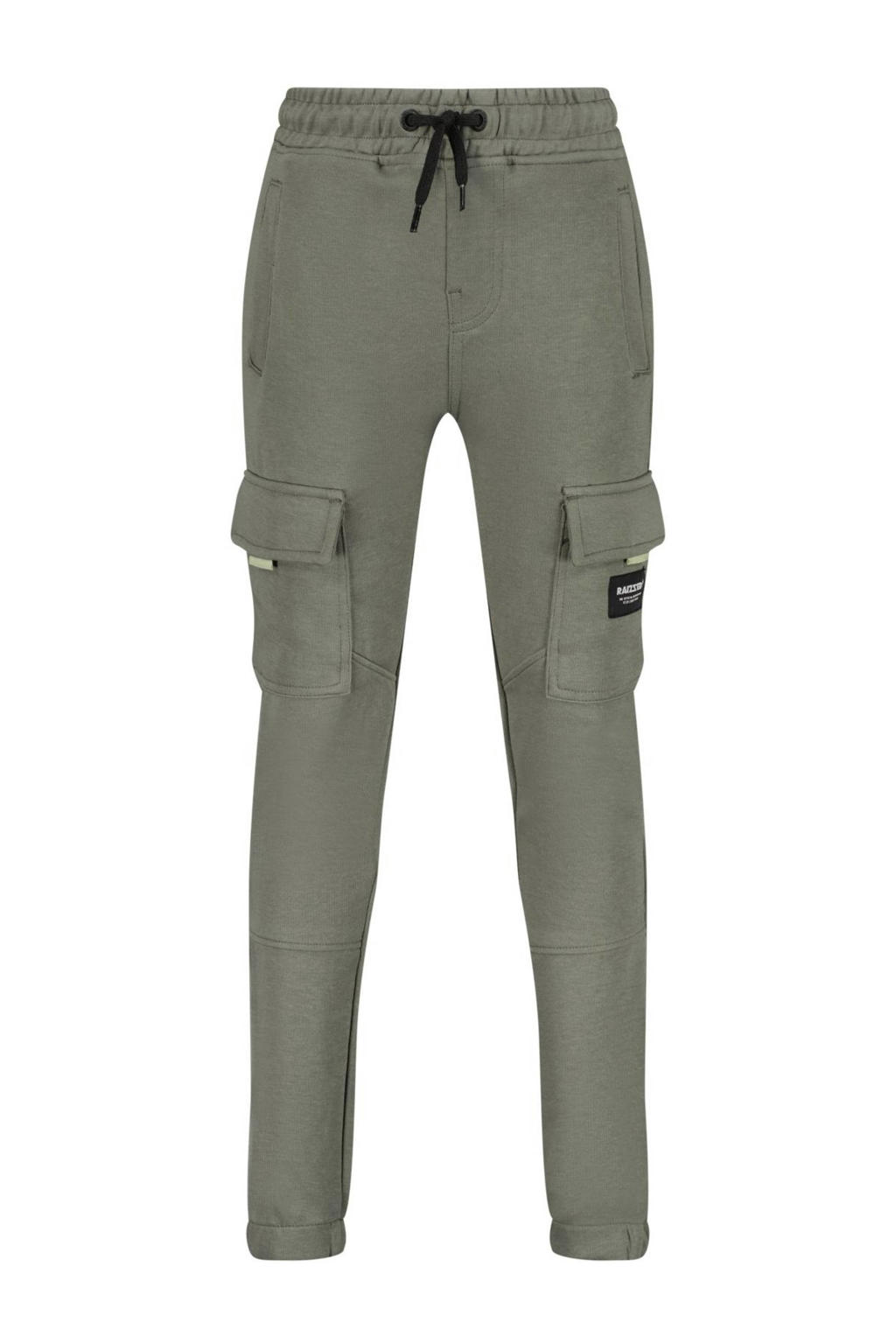 Groene jongens Raizzed straight fit joggingbroek Monterey van sweat materiaal met regular waist, elastische tailleband met koord en effen