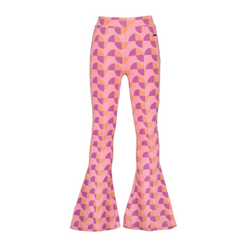 Raizzed flared broek Rae met all over print roze/paars/oranje Meisjes Stretchkatoen - 152
