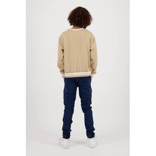 Raizzed sweater Austin met tekst lichtzand Beige Tekst 116