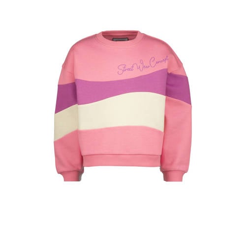 Raizzed sweater Luxx lichtroze/paars/wit Meerkleurig