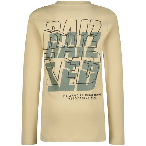 Raizzed longsleeve Cork met backprint zand Beige Jongens Katoen Ronde hals 116