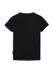 thumbnail: Zwarte jongens Napapijri T-shirt van katoen met logo dessin, korte mouwen en ronde hals